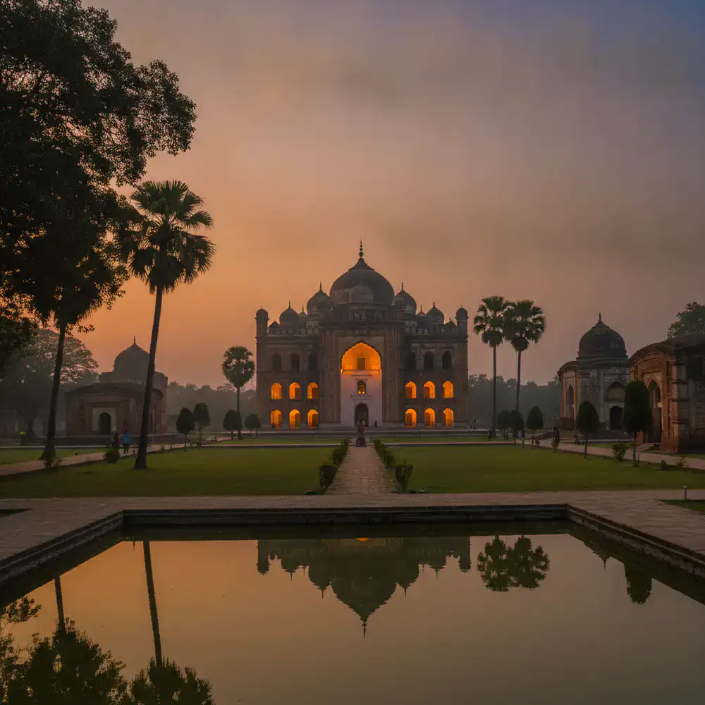 The Historic Mosque City of Bagerhat viewed at dusk
