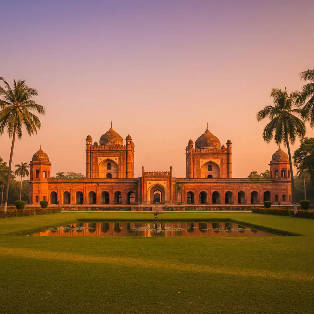 Lalbagh Fort glowing in the warm sunset light